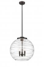 Innovations Lighting 221-3S-OB-G1213-18-LED - Athens Deco Swirl - 3 Light - 18 inch - Oil Rubbed Bronze - Stem hung - Pendant