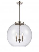 Innovations Lighting 221-3S-PN-G124-18 - Athens - 3 Light - 18 inch - Polished Nickel - Stem hung - Pendant