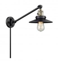 Innovations Lighting 237-BAB-M6-BK - Railroad - 1 Light - 8 inch - Black Antique Brass -Adjustable Swing Arm