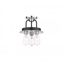 Innovations Lighting 239-3C-BPC - Kahana - 3 Light - 15 inch - Black Polished Chrome - Semi-Flush Mount