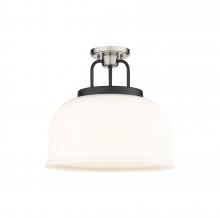 Innovations Lighting 239-3C-BSN-G239-15WH - Kahana - 3 Light - 15 inch - Black Satin Nickel - Semi-Flush Mount