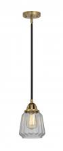 Innovations Lighting 288-1S-BAB-G142 - Chatham - 1 Light - 7 inch - Black Antique Brass - Stem hung - Mini Pendant
