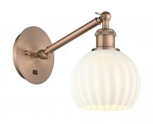 Innovations Lighting 317-1W-AC-G1217-6WV - White Venetian - 1 Light - 6 inch - Antique Copper - Adjustable Sconce