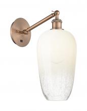 Innovations Lighting 317-1W-AC-G484-7OP - Brookhaven Flute - 1 Light - 7 inch - Antique Copper - Sconce