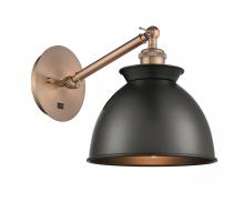 Innovations Lighting 317-1W-AC-M14-BK - Adirondack - 1 Light - 8 inch - Antique Copper - Adjustable Sconce