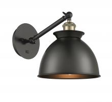 Innovations Lighting 317-1W-BAB-M14-BK - Adirondack - 1 Light - 8 inch - Black Antique Brass - Adjustable Sconce