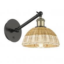 Innovations Lighting 317-1W-BAB-NBD2-75-NAT - Bristol Natural II - 1 Light - 8 inch - Black Antique Brass - Sconce