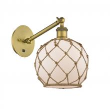Innovations Lighting 317-1W-BB-G121-8RB - Farmhouse Rope - 1 Light - 8 inch - Brushed Brass - Adjustable Sconce