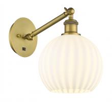 Innovations Lighting 317-1W-BB-G1217-8WV - White Venetian - 1 Light - 8 inch - Brushed Brass - Adjustable Sconce