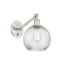Innovations Lighting 317-1W-SN-G1214-8 - Twisted Swirl 1 Light Sconce part of the Ballston Collection