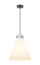 Innovations Lighting 410-1PM-BK-G411-14WH - Newton Cone - 1 Light - 14 inch - Matte Black - Cord hung - Pendant