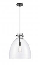 Innovations Lighting 410-1PM-BK-G412-14CL - Newton Bell - 1 Light - 14 inch - Matte Black - Cord hung - Pendant