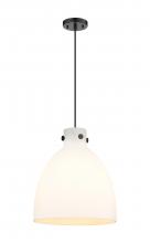 Innovations Lighting 410-1PM-BK-G412-14WH - Newton Bell - 1 Light - 14 inch - Matte Black - Cord hung - Pendant