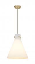 Innovations Lighting 410-1PM-CB-G411-14WH - Newton Cone - 1 Light - 14 inch - Champagne Bronze - Cord hung - Pendant