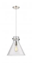 Innovations Lighting 410-1PM-PN-G411-12SDY - Newton Cone - 1 Light - 12 inch - Polished Nickel - Cord hung - Pendant