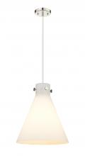 Innovations Lighting 410-1PM-PN-G411-14WH - Newton Cone - 1 Light - 14 inch - Polished Nickel - Cord hung - Pendant