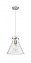 Innovations Lighting 410-1PM-SN-G411-12CL - Newton Cone - 1 Light - 12 inch - Satin Nickel - Cord hung - Pendant