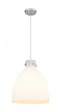Innovations Lighting 410-1PM-SN-G412-14WH - Newton Bell - 1 Light - 14 inch - Satin Nickel - Cord hung - Pendant