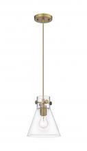 Innovations Lighting 410-1PS-BB-G411-8CL - Newton Cone - 1 Light - 8 inch - Brushed Brass - Cord hung - Pendant
