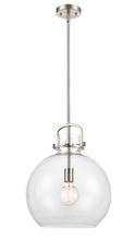 Innovations Lighting 410-1S-SN-14CL - Newton Sphere - 1 Light - 14 inch - Brushed Satin Nickel - Stem hung - Pendant