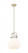 Innovations Lighting 410-1SM-CB-G410-10WH - Newton Sphere - 1 Light - 10 inch - Champagne Bronze - Stem Hung - Mini Pendant