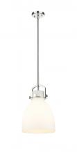 Innovations Lighting 410-1SM-PN-G412-10WH - Newton Bell - 1 Light - 10 inch - Polished Nickel - Mini Pendant