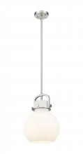 Innovations Lighting 410-1SM-SN-G410-10WH - Newton Sphere - 1 Light - 10 inch - Brushed Satin Nickel - Stem Hung - Mini Pendant