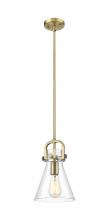 Innovations Lighting 410-1SS-BB-G411-8SDY - Newton Cone - 1 Light - 8 inch - Brushed Brass - Mini Pendant