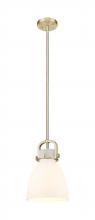 Innovations Lighting 410-1SS-CB-G412-8WH - Newton Bell - 1 Light - 8 inch - Champagne Bronze - Mini Pendant