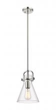 Innovations Lighting 410-1SS-PN-G411-8CL - Newton Cone - 1 Light - 8 inch - Polished Nickel - Mini Pendant
