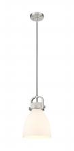 Innovations Lighting 410-1SS-SN-G412-8WH - Newton Bell - 1 Light - 8 inch - Satin Nickel - Mini Pendant
