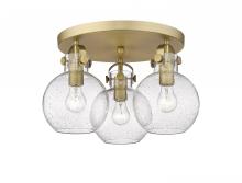 Innovations Lighting 410-3F-BB-G410-7SDY - Newton Sphere - 3 Light - 18 inch - Brushed Brass - Semi-Flush Mount