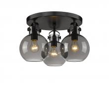 Innovations Lighting 410-3F-BK-G410-7SM - Newton Sphere - 3 Light - 18 inch - Matte Black - Semi-Flush Mount