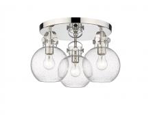 Innovations Lighting 410-3F-PN-G410-7SDY - Newton Sphere - 3 Light - 18 inch - Polished Nickel - Semi-Flush Mount