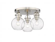 Innovations Lighting 410-3F-SN-G410-7SDY - Newton Sphere - 3 Light - 18 inch - Satin Nickel - Semi-Flush Mount