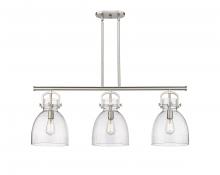 Innovations Lighting 410-3I-SN-G412-10SDY - Newton Bell - 3 Light - 42 inch - Satin Nickel - Island Light
