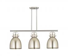 Innovations Lighting 410-3I-SN-M412-10SN - Newton Bell - 3 Light - 42 inch - Satin Nickel - Island Light