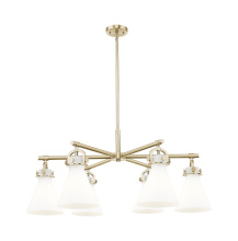 Innovations Lighting 410-6CR-CB-G411-7WH - Newton Cone - 6 Light - 26 inch - Champagne Bronze - Chandelier