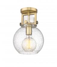 Innovations Lighting 411-1F-BB-G410-8SDY - Newton Sphere - 1 Light - 8 inch - Brushed Brass - Semi-Flush Mount