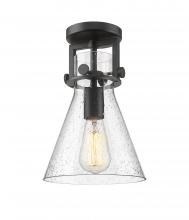 Innovations Lighting 411-1F-BK-G411-8SDY - Newton Cone - 1 Light - 8 inch - Matte Black - Semi-Flush Mount