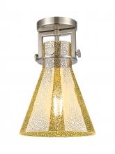 Innovations Lighting 411-1F-SN-G411-8ME - Newton Cone - 1 Light - 8 inch - Brushed Satin Nickel - Semi-Flush Mount