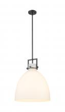 Innovations Lighting 411-1SL-BK-G412-16WH - Newton Bell - 1 Light - 16 inch - Matte Black - Pendant
