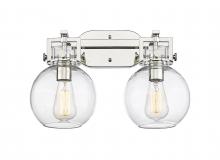Innovations Lighting 411-2W-PN-G410-7CL - Newton Sphere - 2 Light - 17 inch - Polished Nickel - Bath Vanity Light
