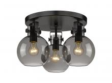 Innovations Lighting 411-3F-BK-G410-7SM - Newton Sphere - 3 Light - 18 inch - Matte Black - Semi-Flush Mount