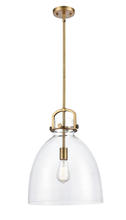 Innovations Lighting 412-1S-BB-14CL - Newton Bell - 1 Light - 14 inch - Brushed Brass - Stem hung - Pendant