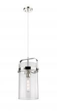 Innovations Lighting 413-1PM-PN-G413-1S-8CL - Pilaster - 1 Light - 8 inch Glass - Polished Nickel - Pendant