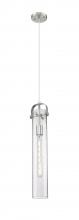 Innovations Lighting 413-1PS-SN-G413-1S-4SDY - Pilaster - 1 Light - 4 inch Glass - Satin Nickel - Pendant