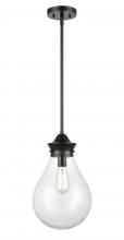 Innovations Lighting 414-1S-BK-G4142-10 - Genesis - 1 Light - 10 inch - Matte Black - Stem hung - Mini Pendant