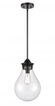 Innovations Lighting 414-1S-BK-G4144-10 - Genesis - 1 Light - 10 inch - Matte Black - Stem hung - Mini Pendant
