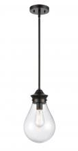 Innovations Lighting 414-1S-BK-G4144-8 - Genesis - 1 Light - 8 inch - Matte Black - Stem hung - Mini Pendant